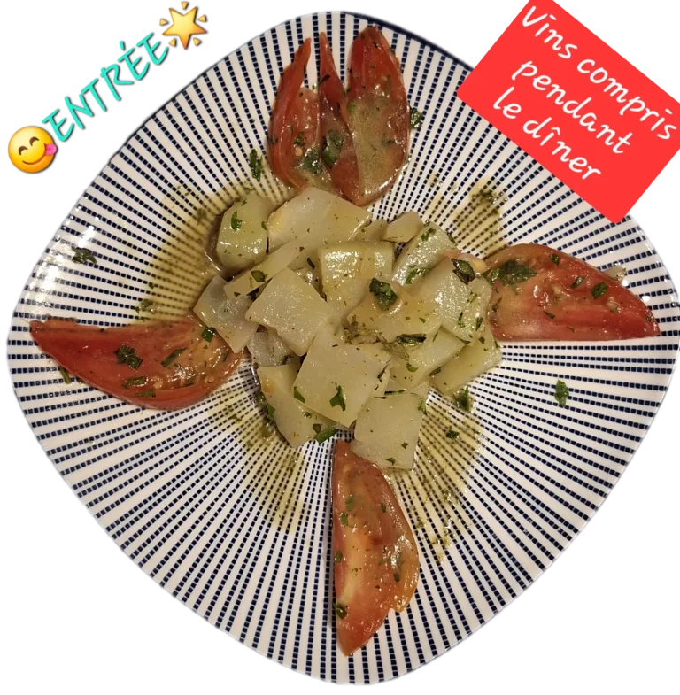 Entrée végétale du dîner des hôtes : achard tamoul